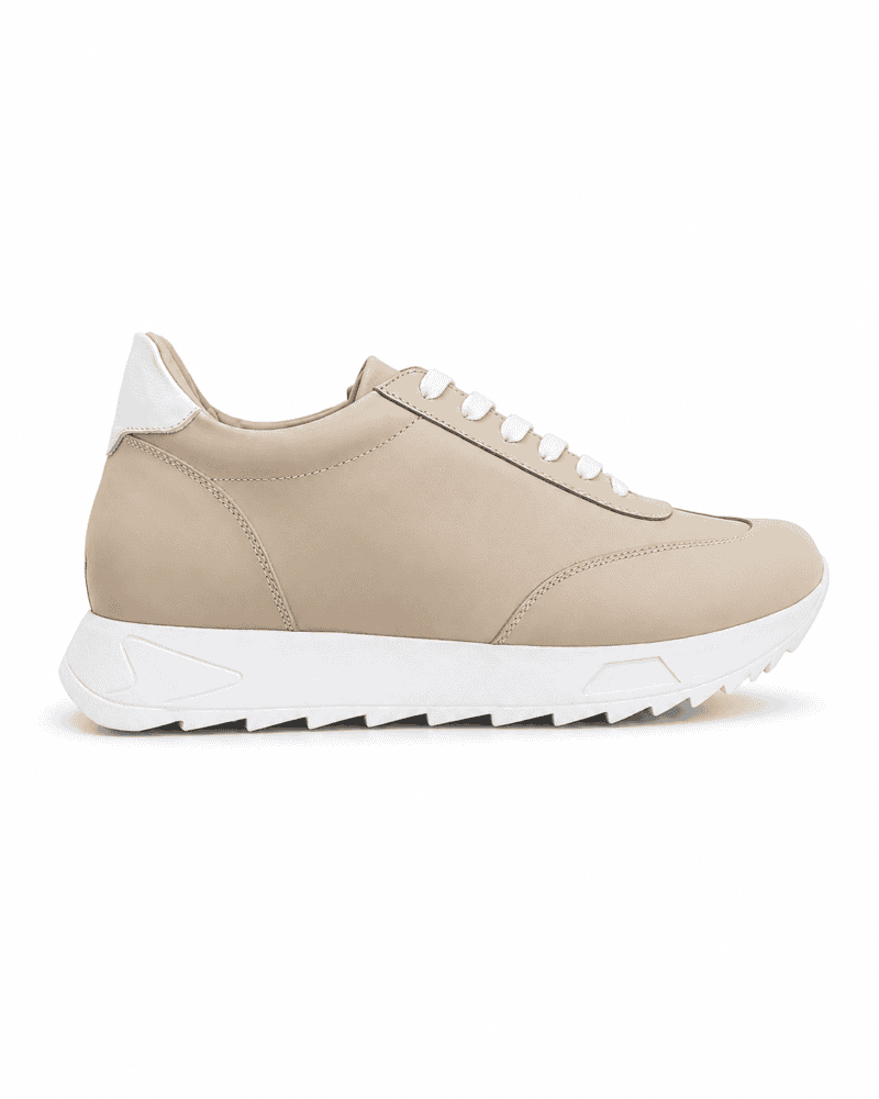 Zenti Dune calzado elevador para hombre en cuero tono beige