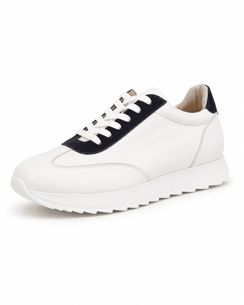 Zenti Albo White calzado elevador para hombre con elevación interna de 6 cm